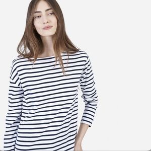 Everlane The Heavyweight Tee in white/Navy size XS